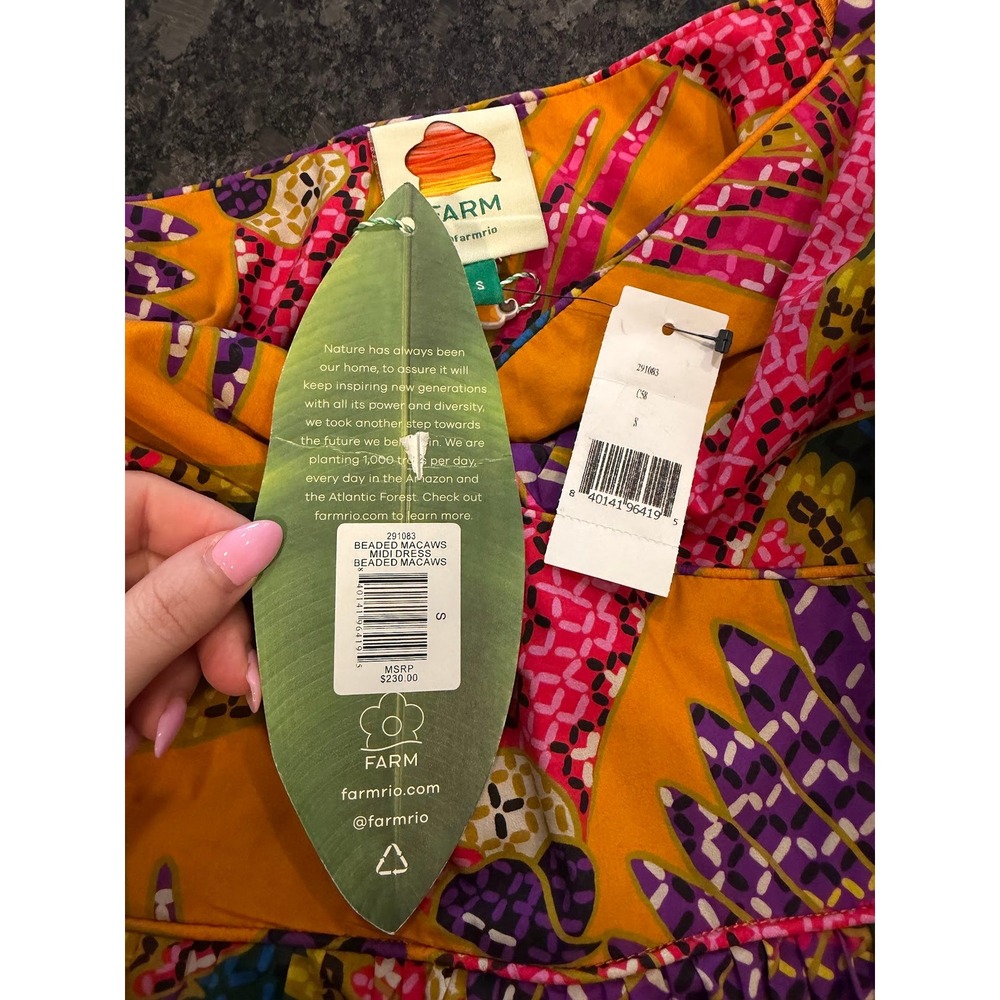 NWT Farm Rio Beaded Mcaws Midi Dress Size Small - Picture 4 of 4